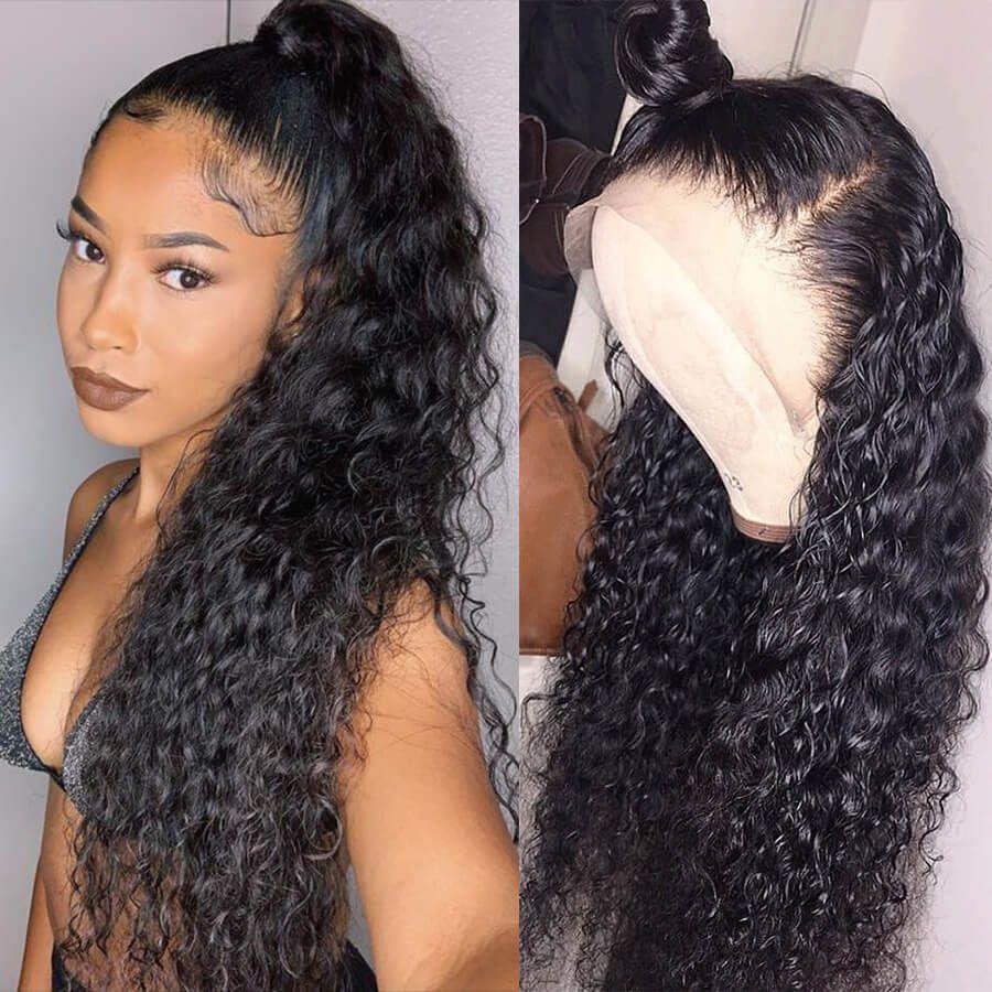Perruque de Cheveux 360 Lace Frontal Wig Bouclés (Water Wave)