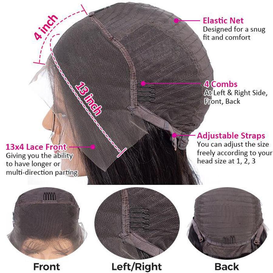 Perruque de Cheveux Lace Bob Wig Bouclés (Water Wave)