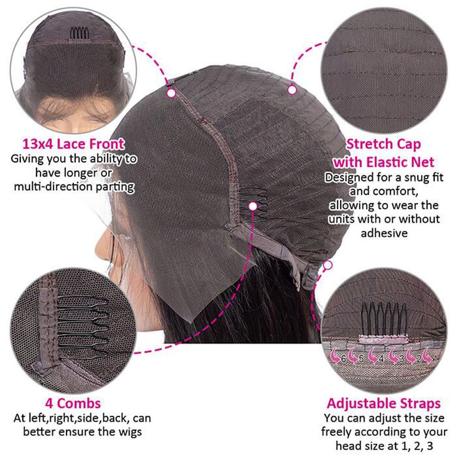 Perruque de Cheveux 13×4 Lace Front Wig Ondulés (Body Wave)