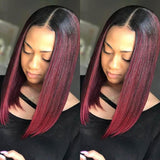 Perruque Lace Bob Wig Lisses (Straight) #1B/99J Burgundy