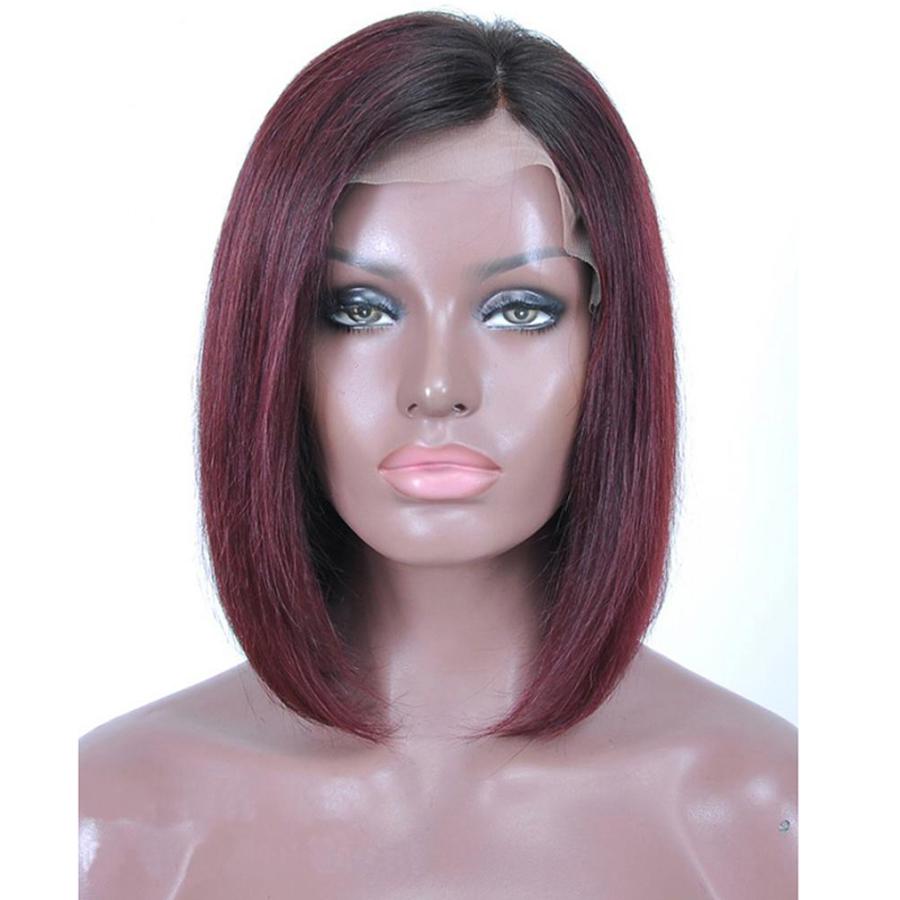 Perruque Lace Bob Wig Lisses (Straight) #1B/99J Burgundy