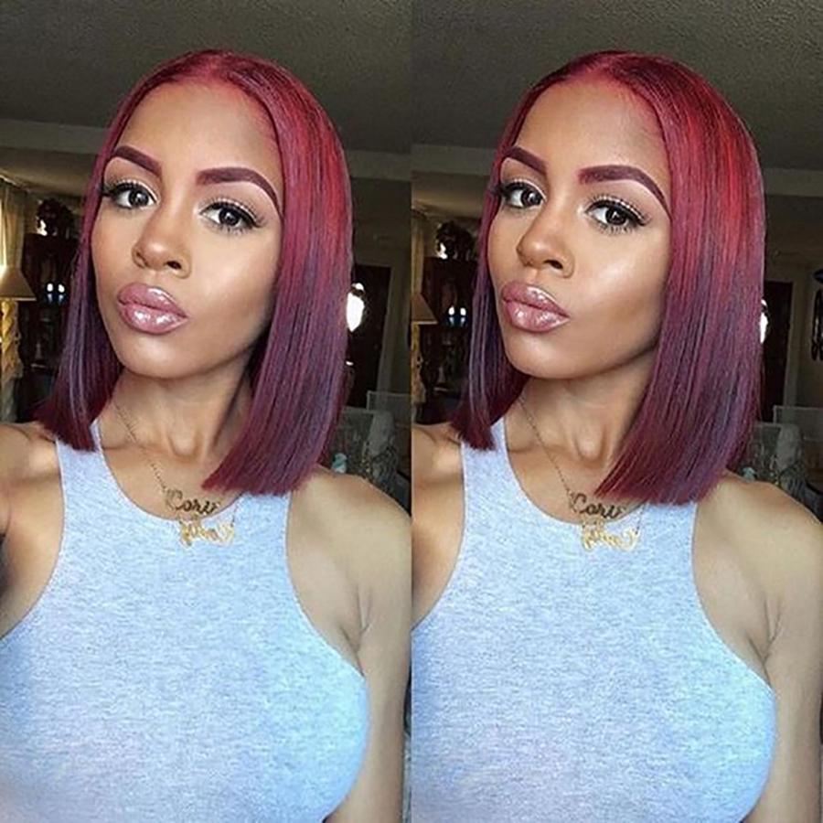 Perruque Lace Bob Wig Lisses (Straight) #99J Burgundy