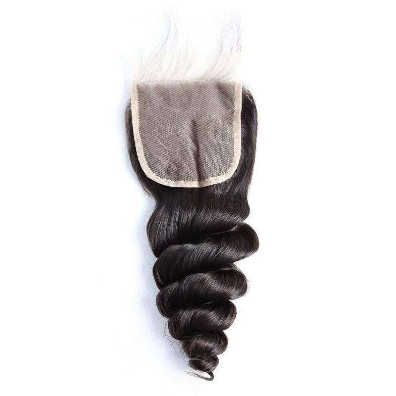 Tissage Cheveux Brésilien 4×4 Lace Closure Ondulés (Loose Wave)