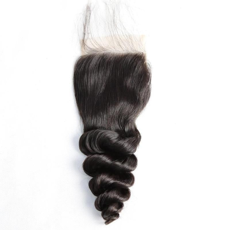 Tissage Cheveux Brésilien 4×4 Lace Closure Ondulés (Loose Wave)