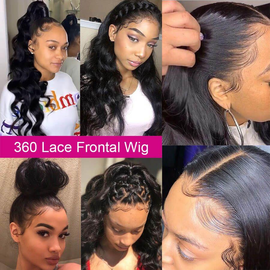 Perruque de Cheveux 360 Lace Frontal Wig Ondulés (Body Wave)