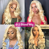 Perruque Lace Front Wig Ondulés (Body Wave) #613 Blonde