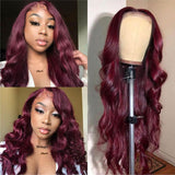 Perruque Lace Front Wig Ondulés (Body Wave) #99J Burgundy