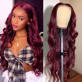 Perruque Lace Front Wig Ondulés (Body Wave) #99J Burgundy