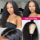 Perruque de Cheveux 360 Lace Frontal Wig Bouclés (Jerry Curly)