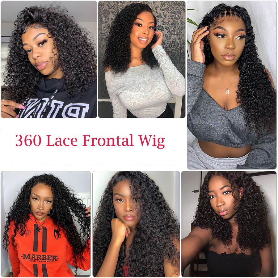 Perruque de Cheveux 360 Lace Frontal Wig Bouclés (Jerry Curly)