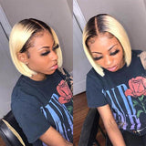 Perruque Lace Bob Wig Lisses (Straight) #1B/613 Blonde