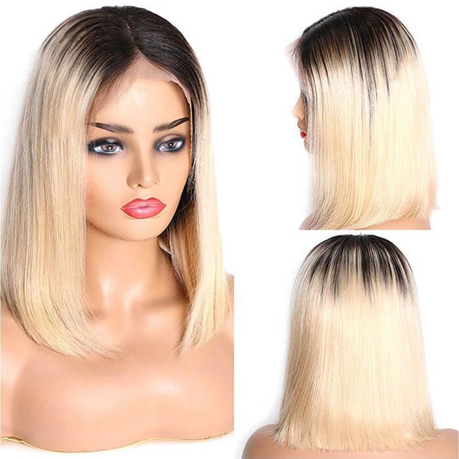 Perruque Lace Bob Wig Lisses (Straight) #1B/613 Blonde