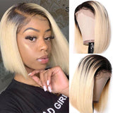Perruque Lace Bob Wig Lisses (Straight) #1B/613 Blonde