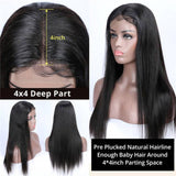 Perruque de Cheveux 4×4 Lace Closure Wig Lisses (Straight)