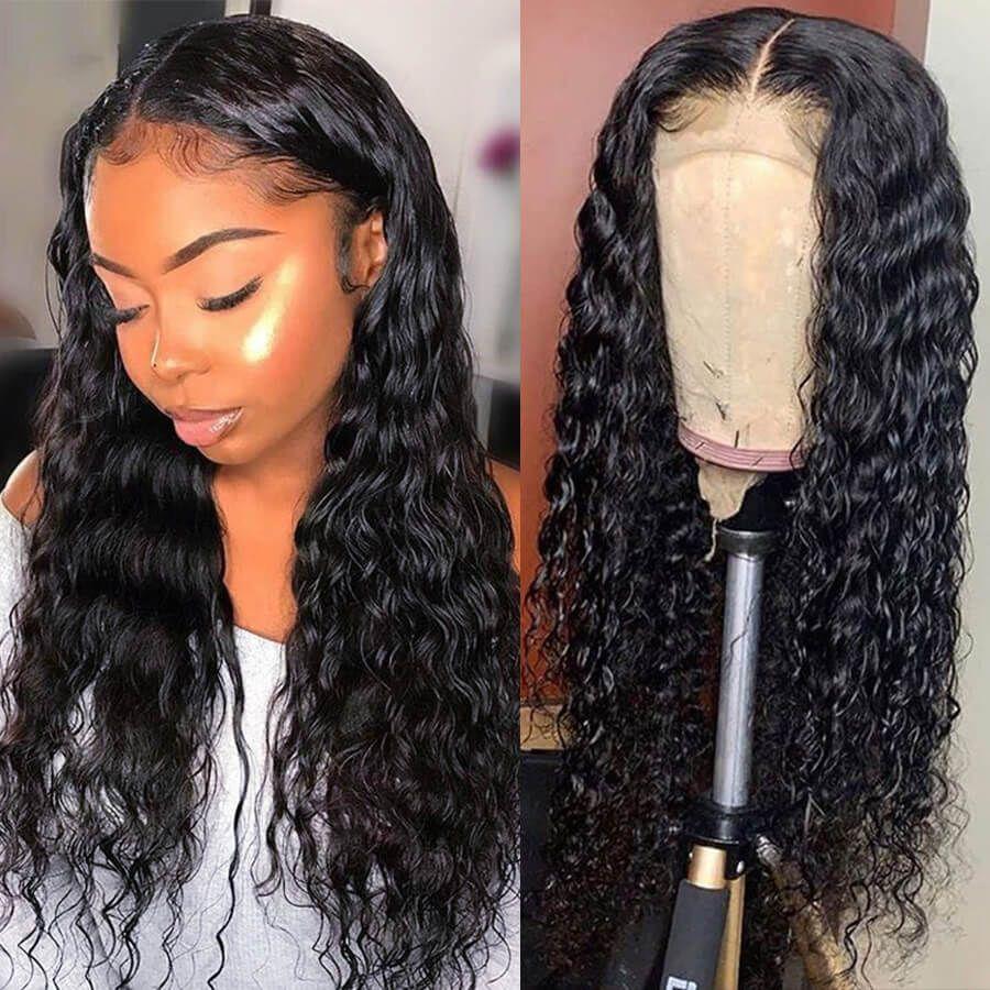 Perruque de Cheveux 13×4 Lace Front Wig Bouclés (Water Wave)