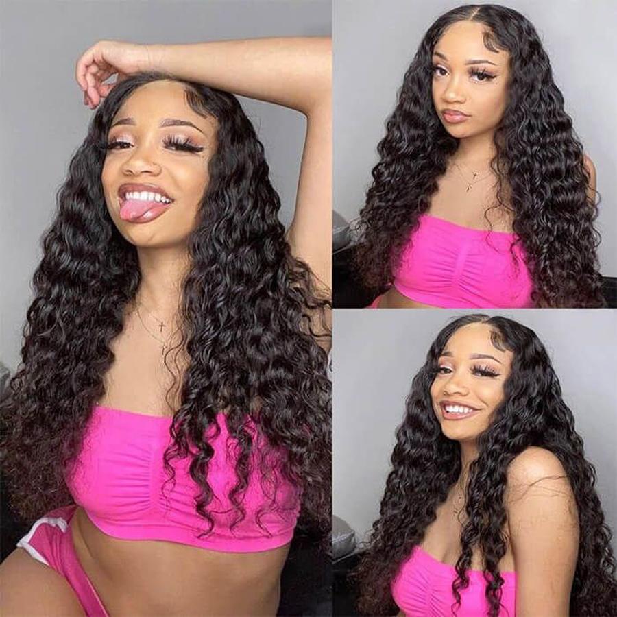 Perruque de Cheveux 13×4 Lace Front Wig Bouclés (Water Wave)