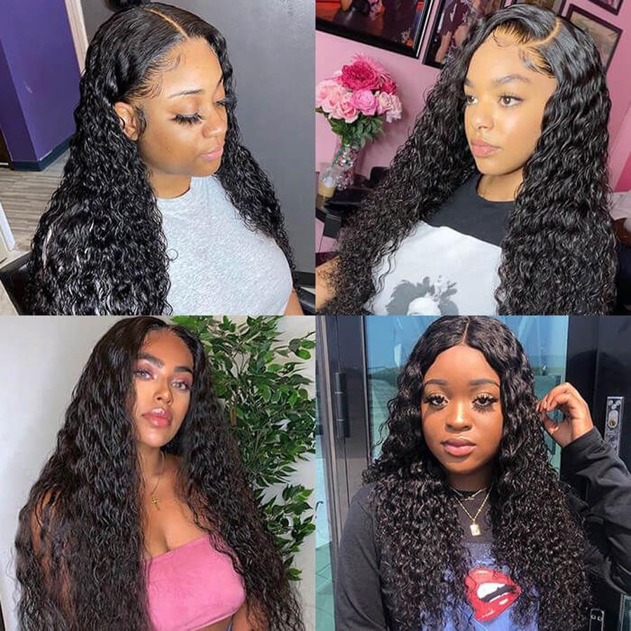 Perruque de Cheveux 4×4 Lace Closure Wig Bouclés (Water Wave)